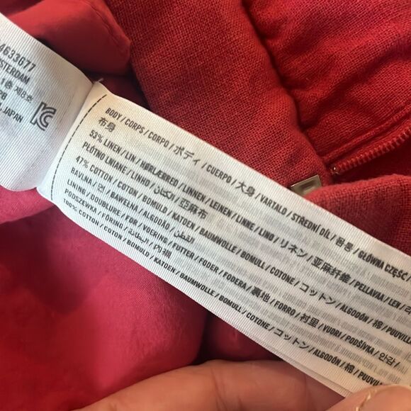 Abercrombie & Fitch Red Linen Blend Tailored Pleated Front Shorts, size M - Picture 7 of 7